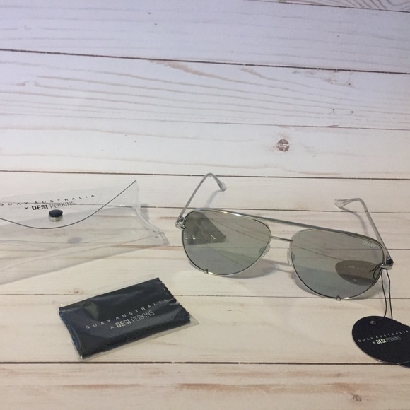 Quay Australia Accessories - Quay X Desi Perkins High Key SLV/SLV sunglasses